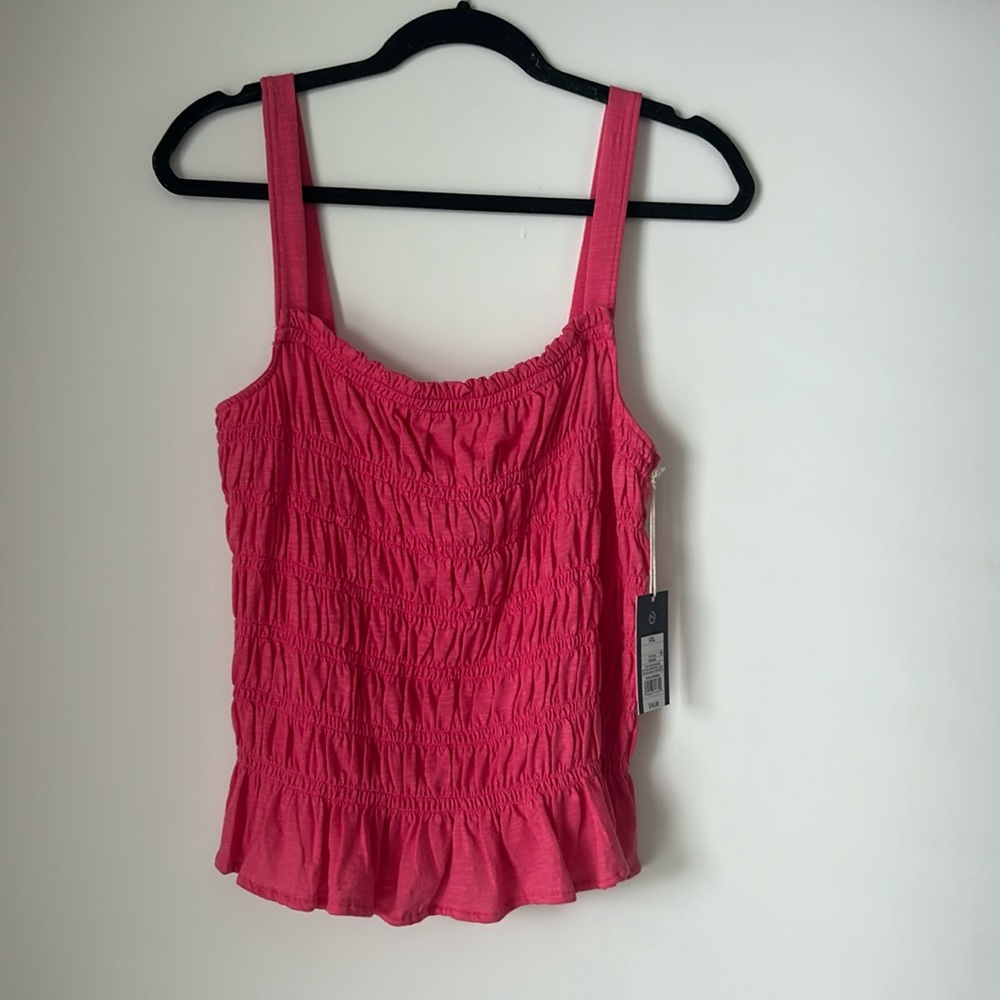 NWT Universal Threads Pink ruffle Tank Top